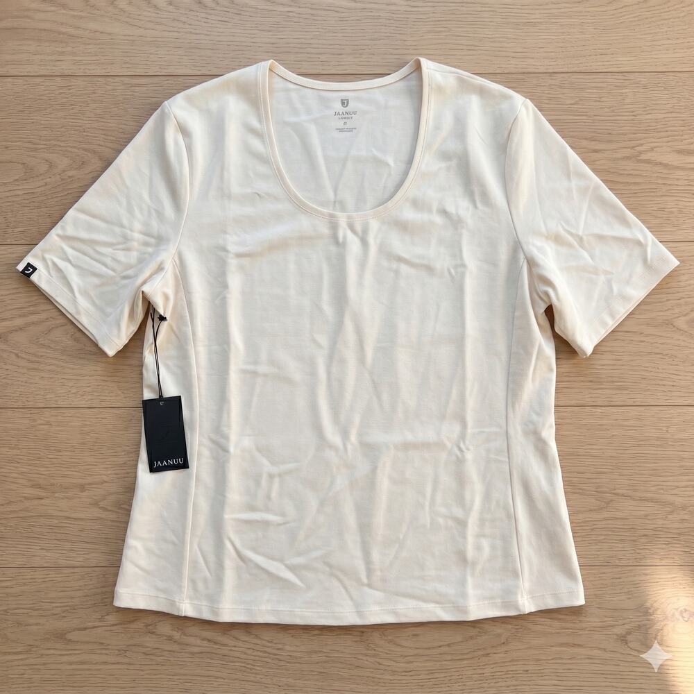NWT Jaanuu Women 2X‎ Cora Minimalist Medical Hospital SS U-Neck Scrub Shirt